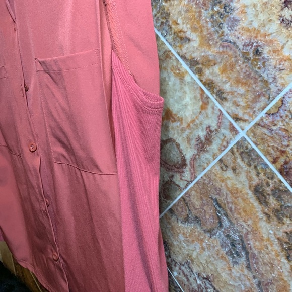 Women's Evereve Scout Button Down Sleeveless Blouse in Cinnamon Size L - Picture 4 of 10